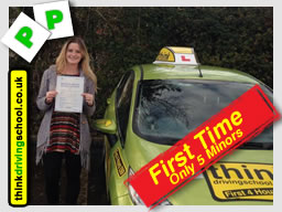 WELL DONE Steph from Wickham who passed yesterday FIRST TIME with Lee @ www.thinkdrivingschool.co.uk & only 5 minors