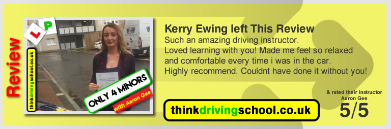 Great Review of Aaron Gee driving lessons LLanfairpwll & Bangor think driving school