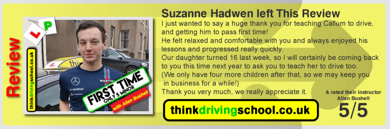 Beth Warden Wrote this awesome review of allan bushell driving instructor from Sandhurst & Camberley