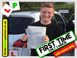 Passed with think driving school in Jauary 2018 and left this review
