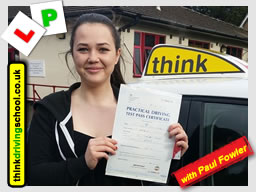 Passed with think driving school in February 2018 and left this review