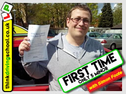 5 Star review of think Driving School Passed with think driving school in April 2018 and left this 5 star review