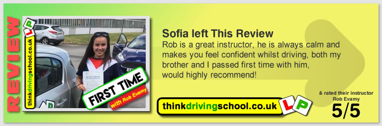 passed with rob evamy from bordon driving school