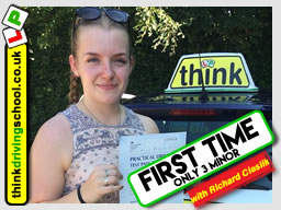 5 Star review of think Driving School Passed with think driving school in June 2018 and left this 5 star review