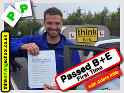 Passed with think driving school in May 2015 B+E Trailer lessons