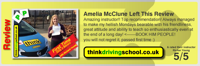 Passed with think driving school in March 2015