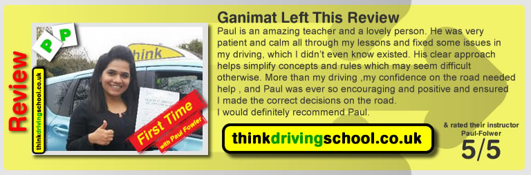 Passed with think driving school in April 2015