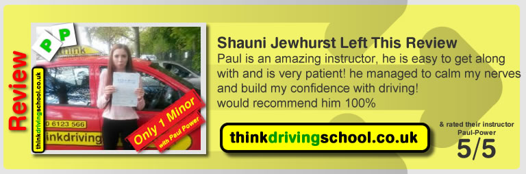 Passed with think driving school in April 2015