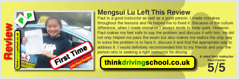 Passed with think driving school in July 2015