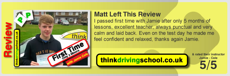 Passed with think driving school in October 2015