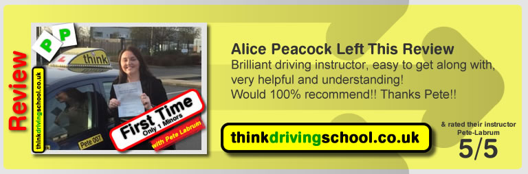 Passed with think driving school in December 2015