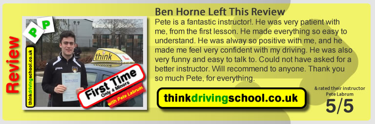 Passed with think driving school in February 2016