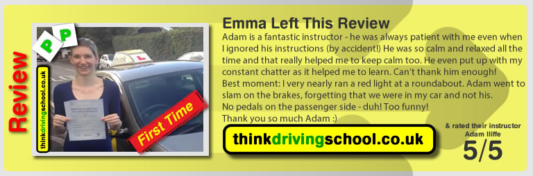 Passed with think driving school in october 2014