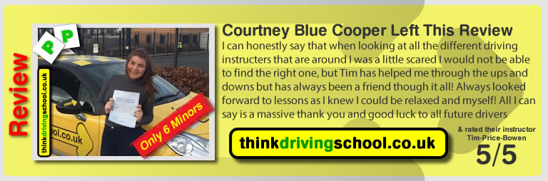 Donna Simmonds left this awesome review of tim price-bowen at think driving school