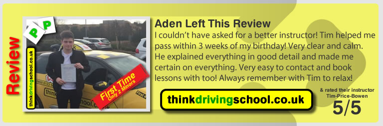Donna Simmonds left this awesome review of tim price-bowen at think driving school