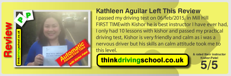 Passed with think driving school in February 2015