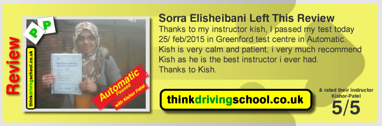 Passed with think driving school in February 2015
