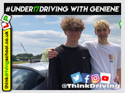 Happy under 17 learner after their 2 hour sessions at dunsfold park with think driving school.