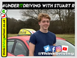 Happy under 17 learner after their 2 hour sessions at dunsfold park with think driving school .